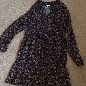 American Eagle Outfitters Floral Dress - Black and Maroon